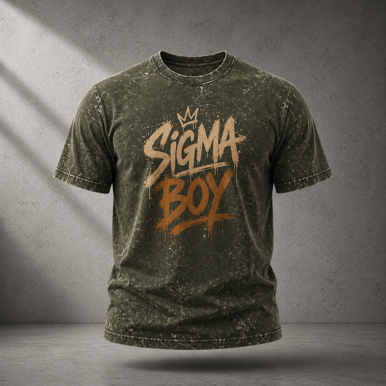Sigma Boy Acid Wash Oversized Tee – Streetwear Statement (240 GSM Heavyweight Cotton)