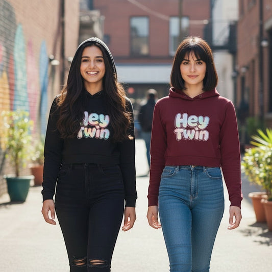 Models Wearing Twin Energy Cropped Hoodies Front