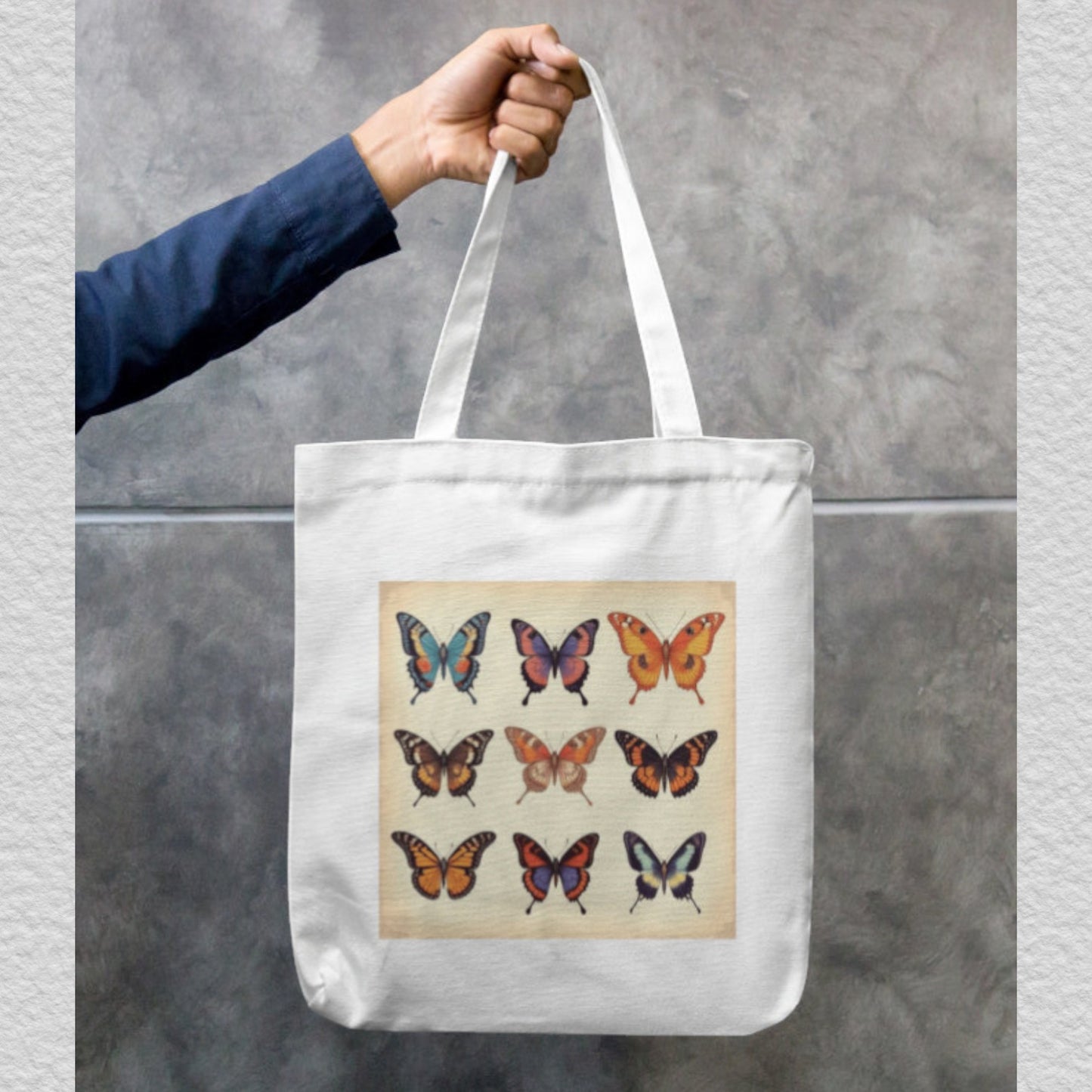 Vintage Butterfly Grid Tote 🦋