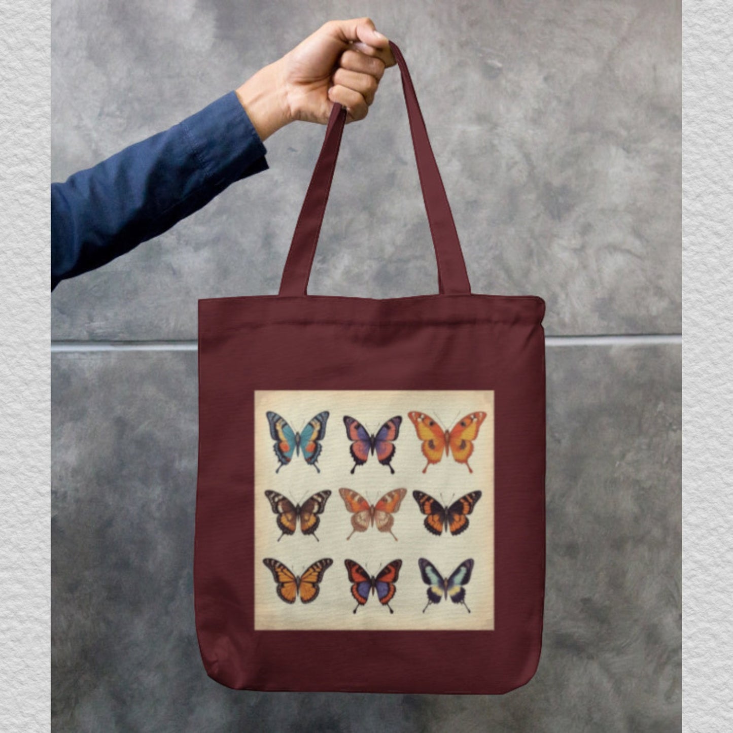 Vintage Butterfly Grid Tote 🦋