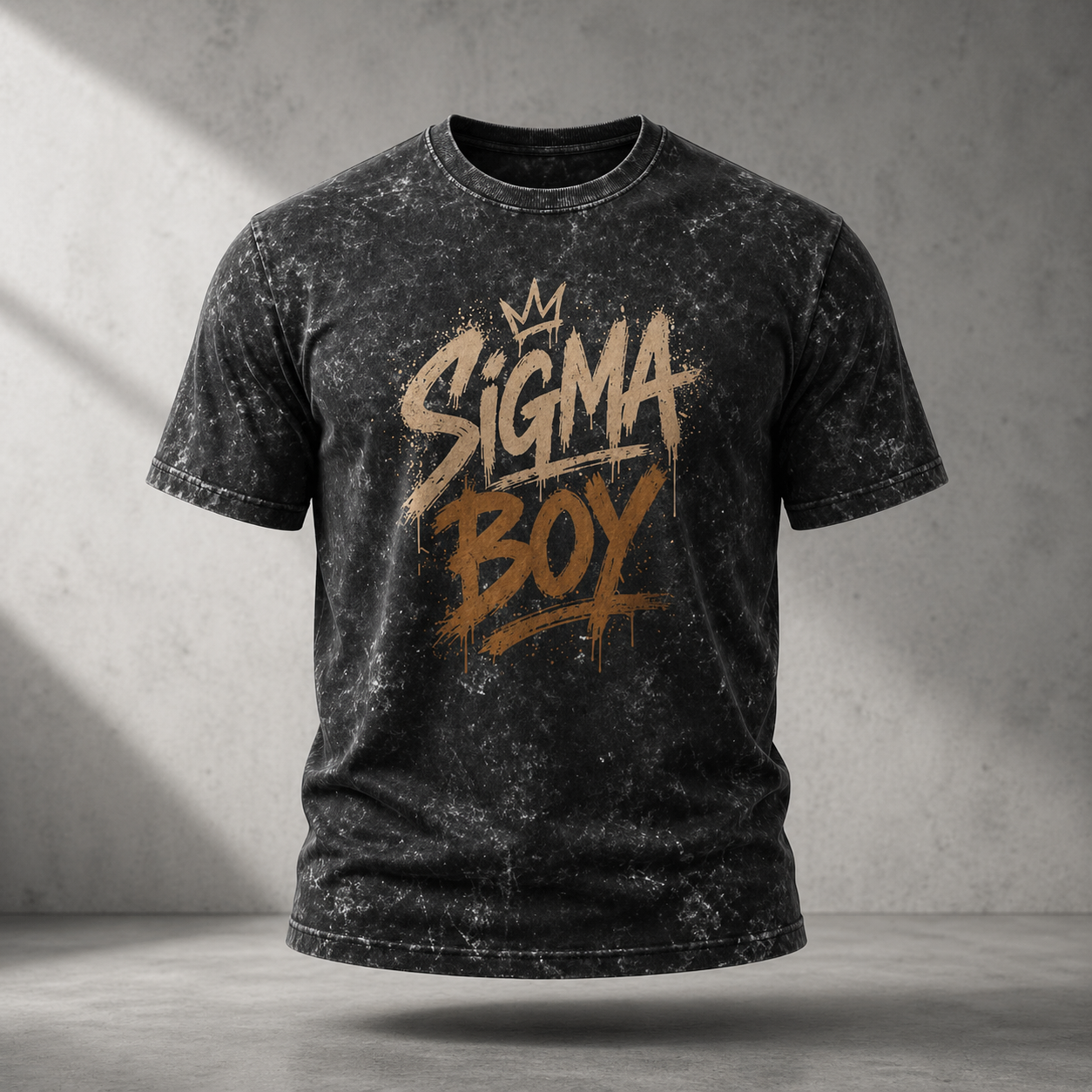 Sigma Boy Acid Wash Oversized Tee – Streetwear Statement (240 GSM Heavyweight Cotton)