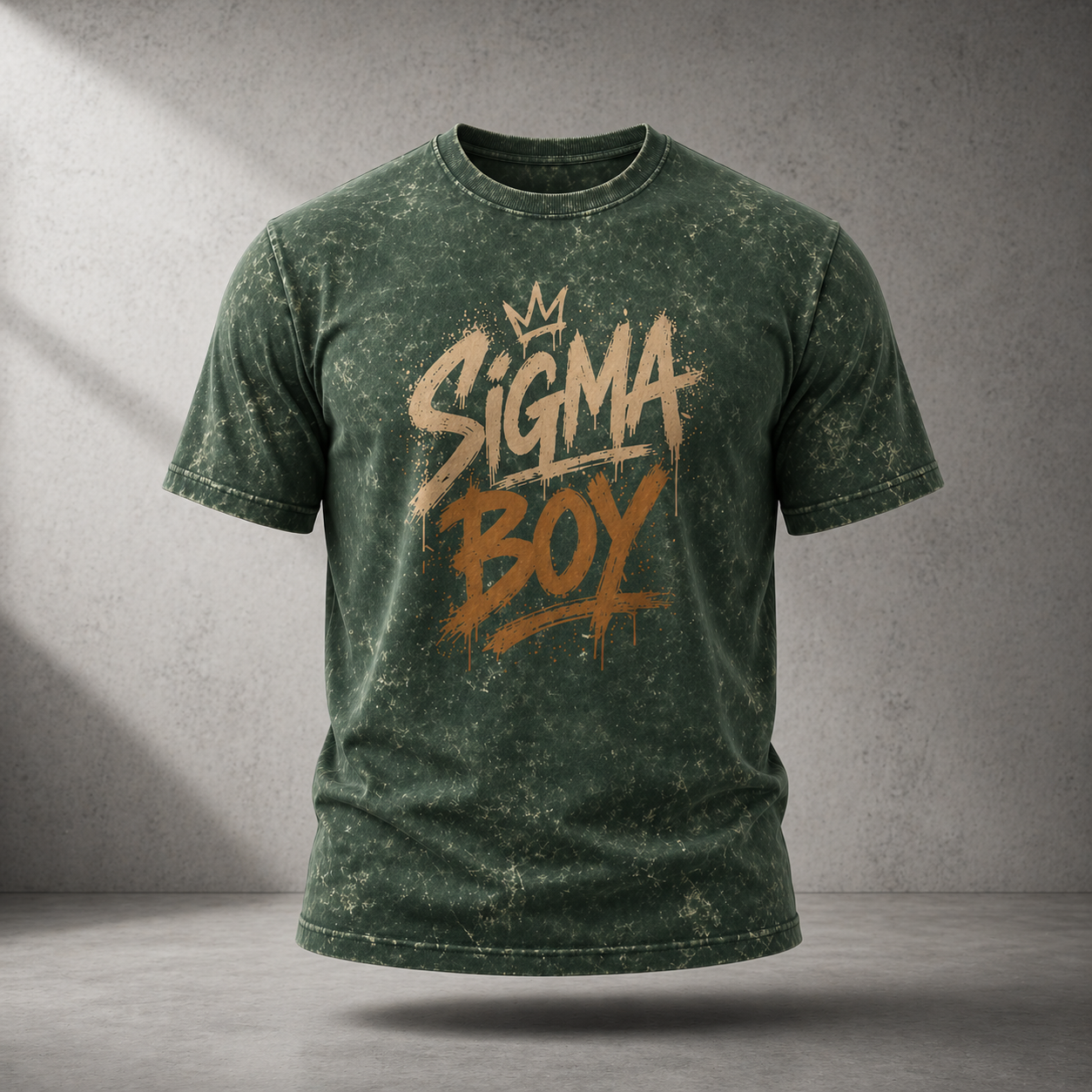 Sigma Boy Acid Wash Oversized Tee – Streetwear Statement (240 GSM Heavyweight Cotton)