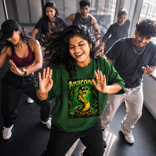 Anaconda Drip Oversized Terry Tee – 260 GSM Streetwear Edition 🐍🔥