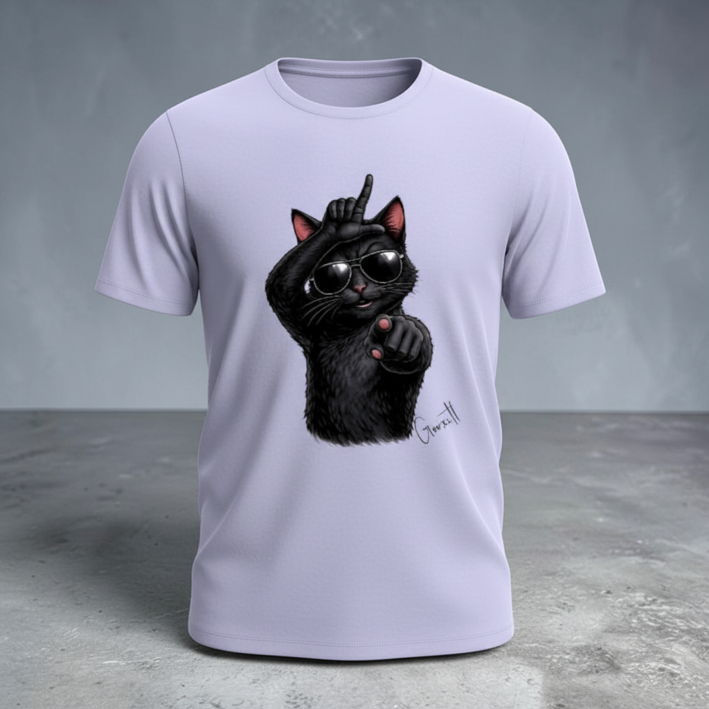 Savage Cat ‘L’ Attitude – Premium Supima Cotton Graphic Tee