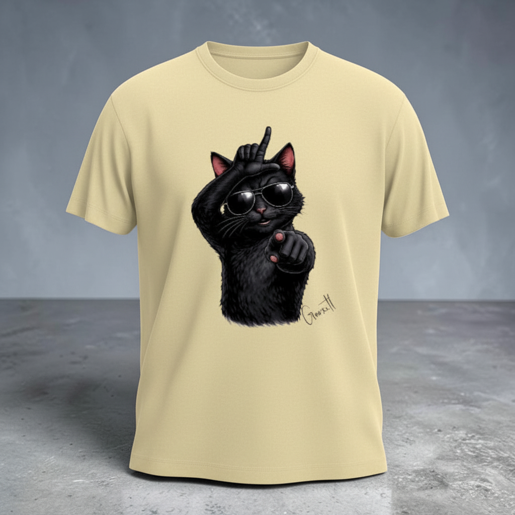 Savage Cat ‘L’ Attitude – Premium Supima Cotton Graphic Tee