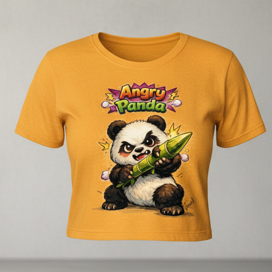 Cute But Violent: Angry Panda Crop Top 🐼⚡