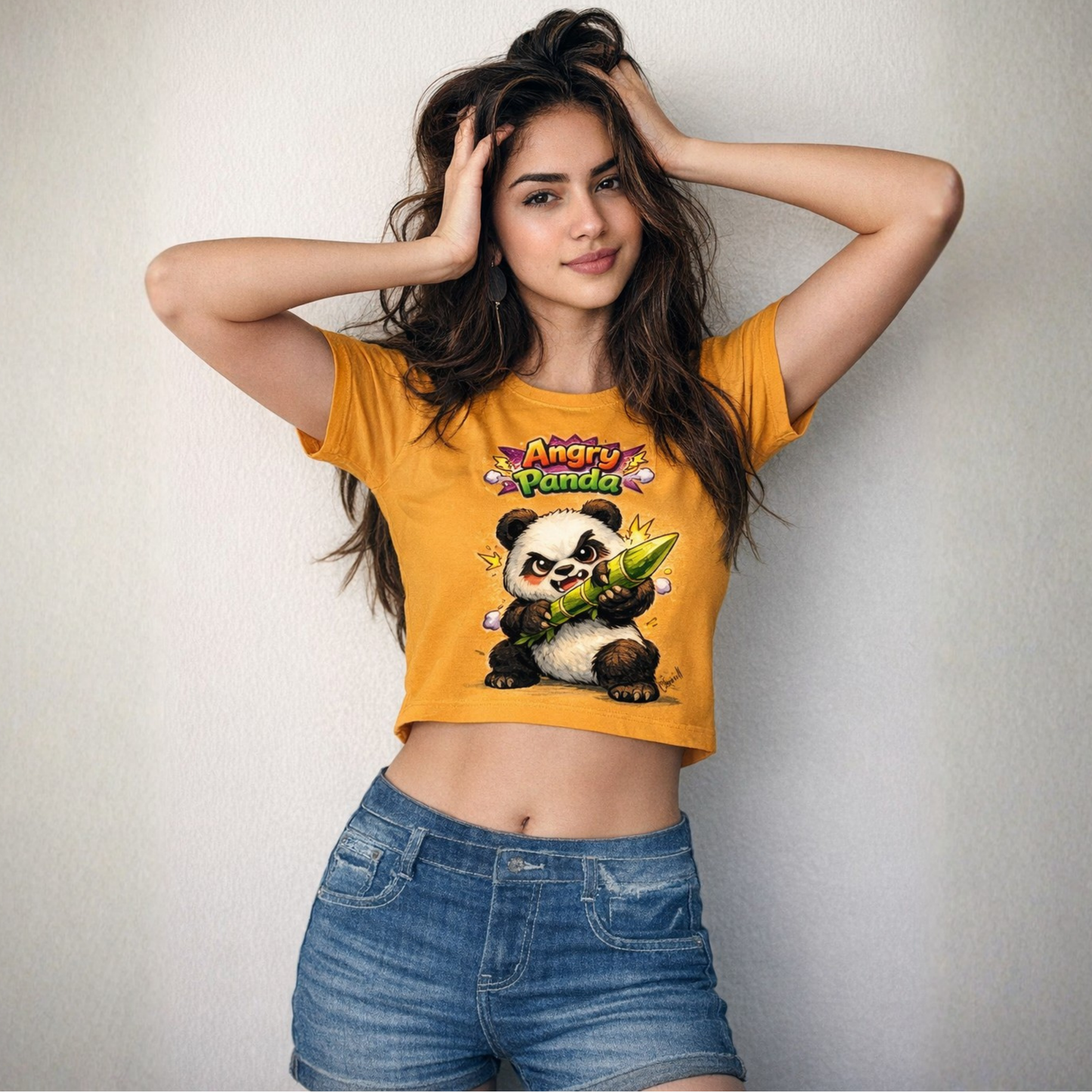Cute But Violent: Angry Panda Crop Top 🐼⚡