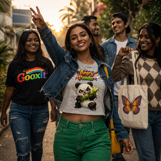 Cute But Violent: Angry Panda Crop Top 🐼⚡