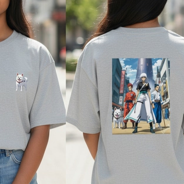 Front Cute, Back Savage Oversized Tee 🐶⚔️🔥