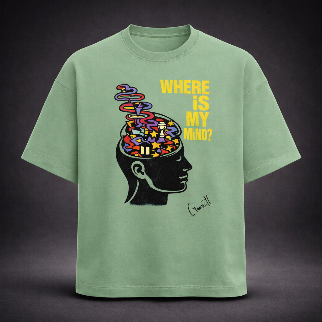 “Where Is My Mind?” Pop-Art Terry Oversized Tee (260 GSM)