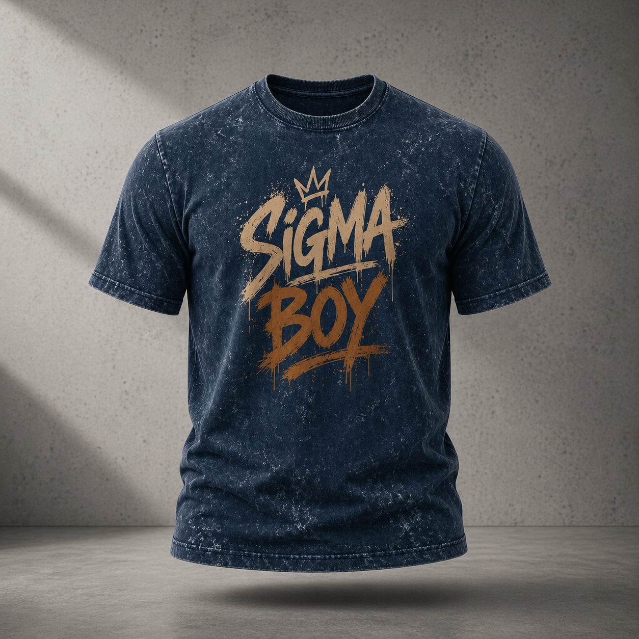 Sigma Boy Acid Wash Oversized Tee – Streetwear Statement (240 GSM Heavyweight Cotton)