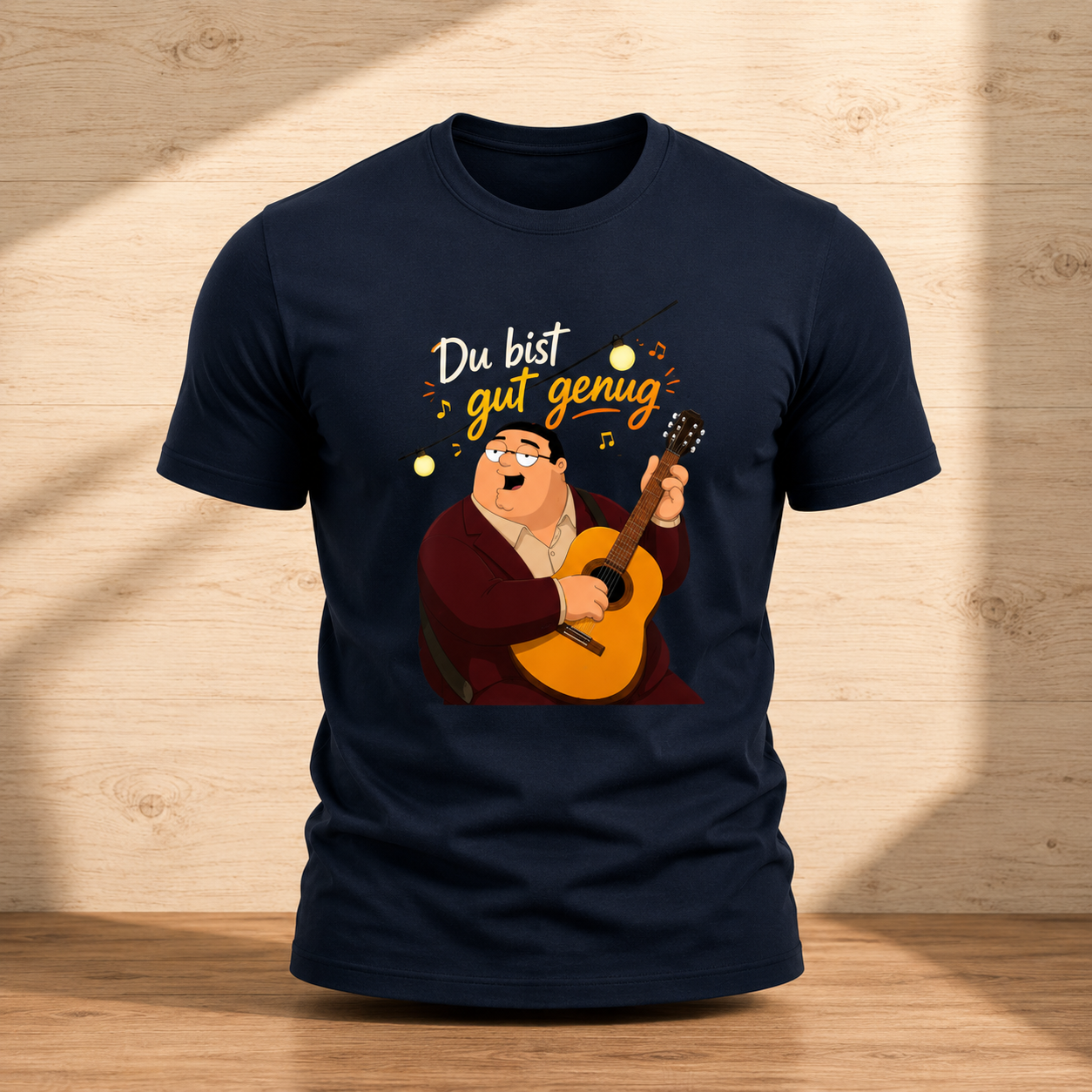 Du bist gut genug Oversized Terry Navy Blue Tee Front