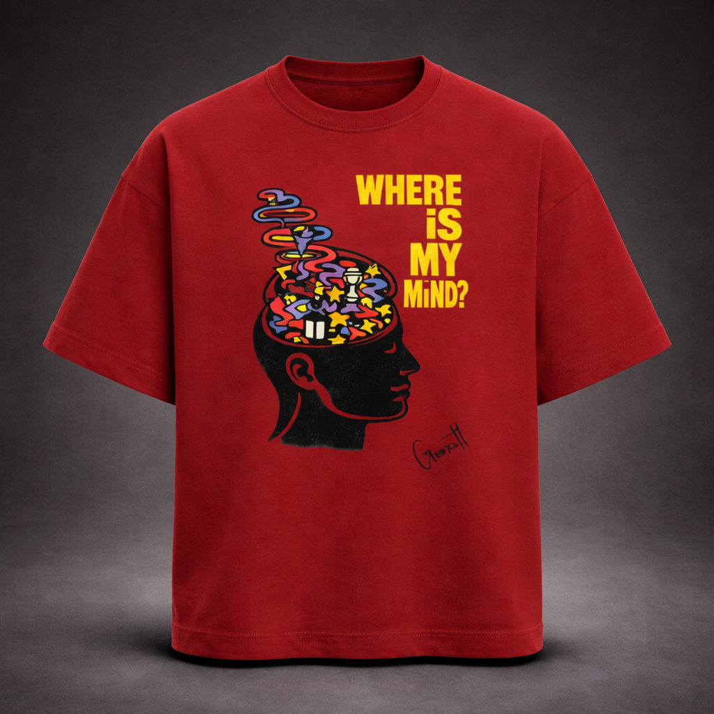 “Where Is My Mind?” Pop-Art Terry Oversized Tee (260 GSM)