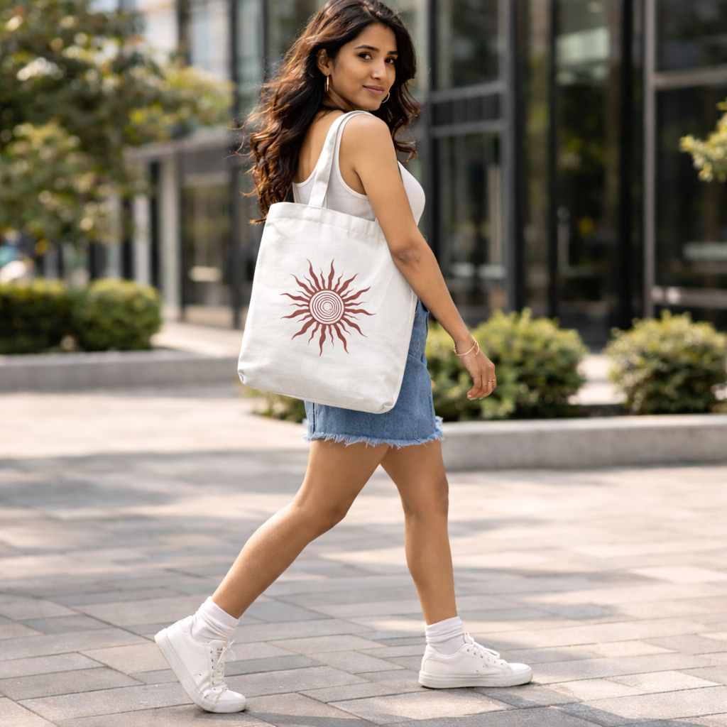 Sun Swirl Minimal Tote – Carry Your Vibe