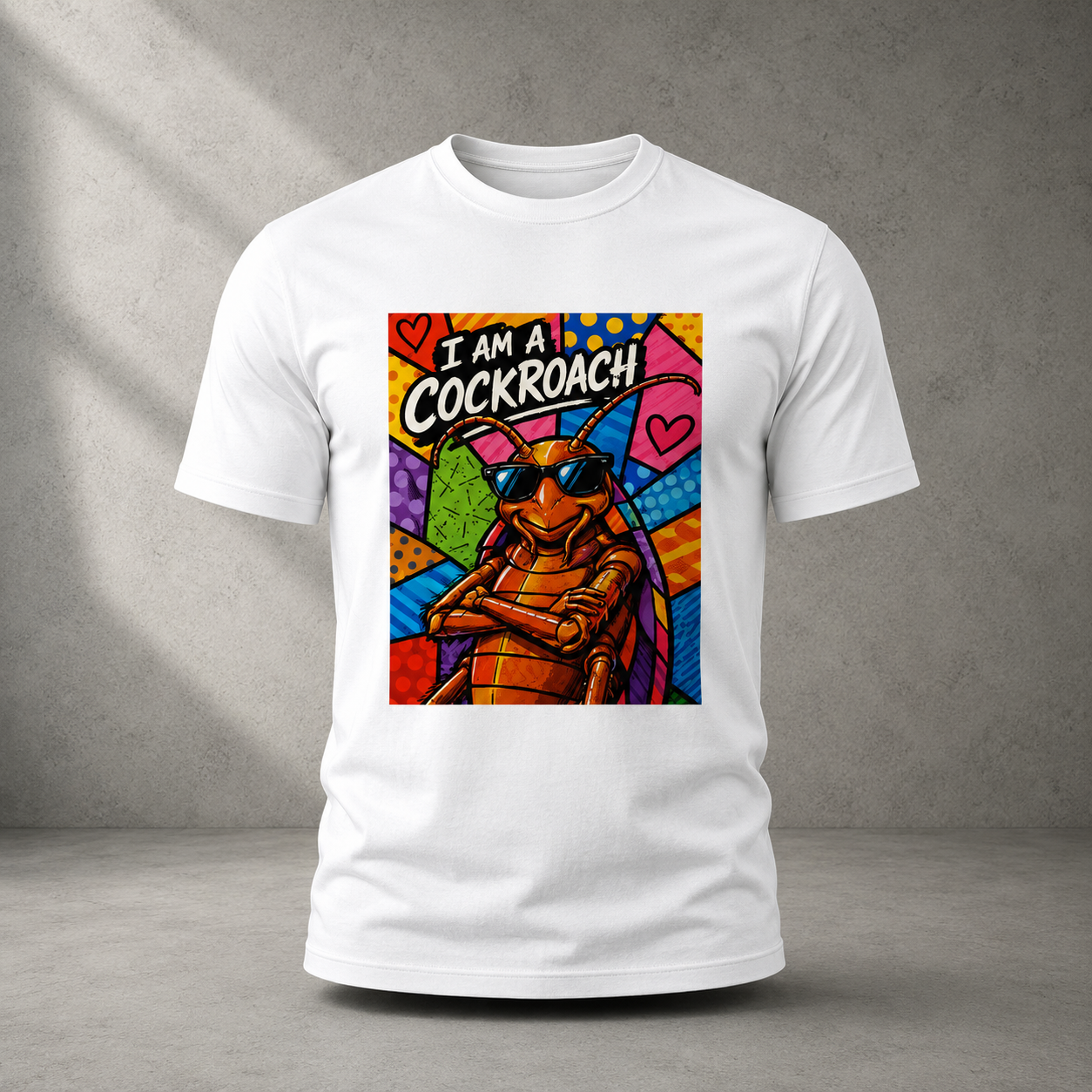 I Am A Cockroach Oversized White Tee Front