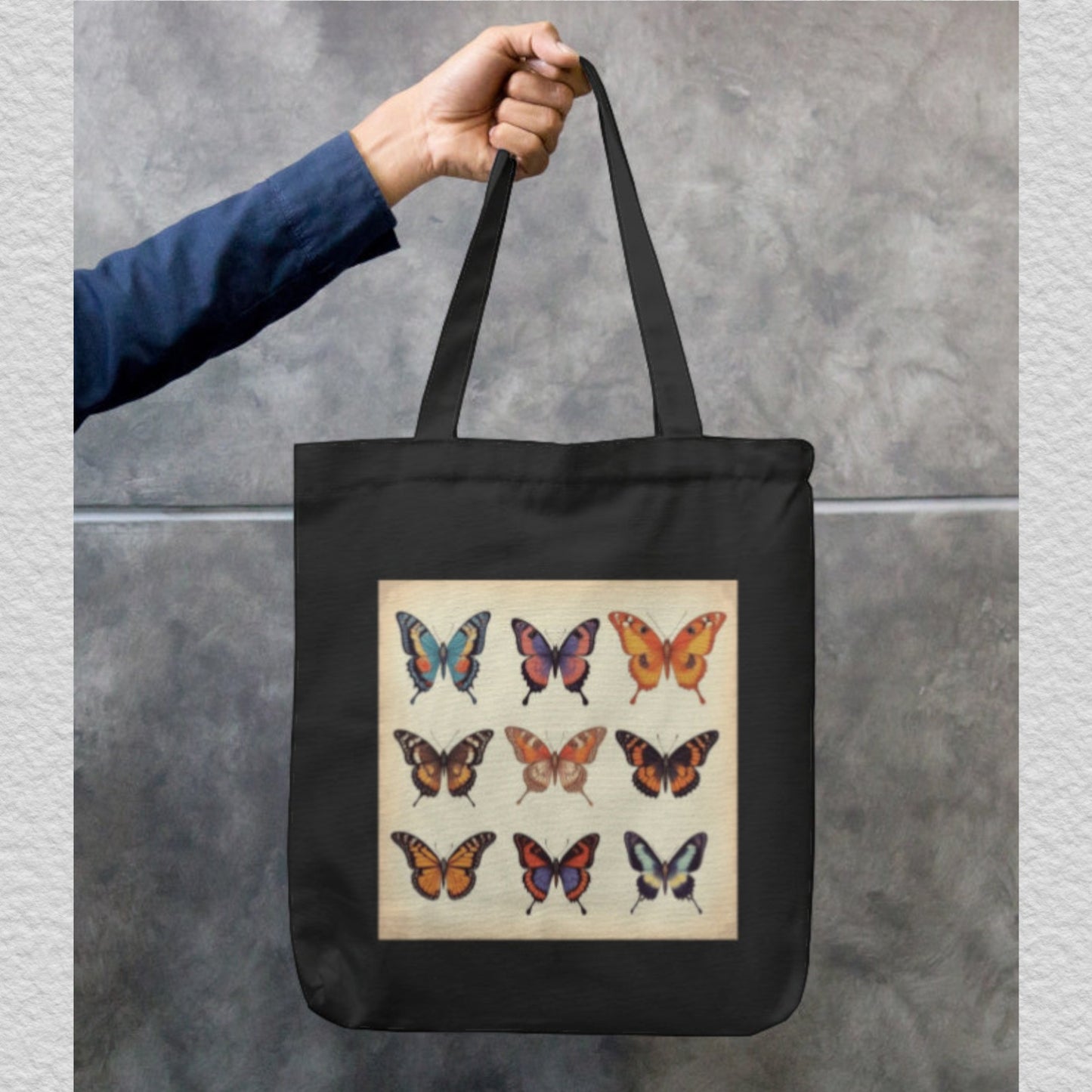 Vintage Butterfly Grid Tote 🦋