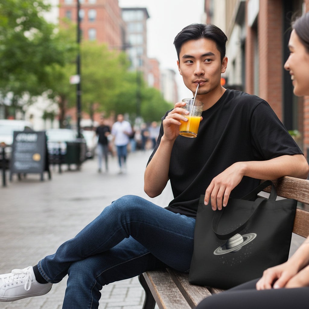 Midnight Saturn Tote Bag 🌌🪐