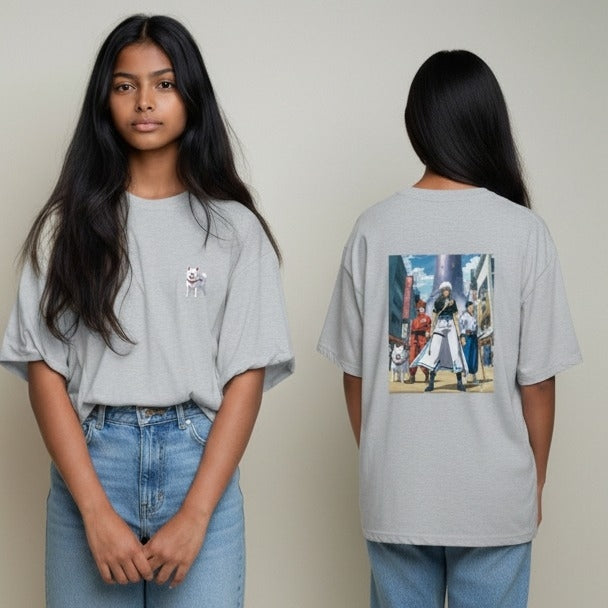 Front Cute, Back Savage Oversized Tee 🐶⚔️🔥